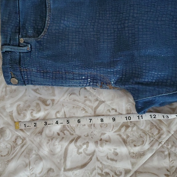 Good American Indigo Snake Print Shiny High-rise Jeans Size 12/31 - Picture 8 of 14